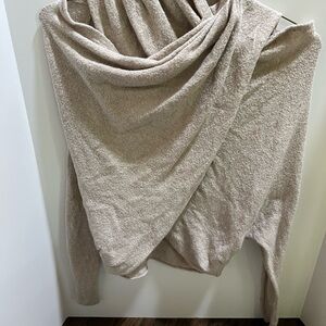 Free People Cozy Beige Knit Sweater—XS